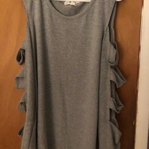 Gray sweater with cut outs sleeves